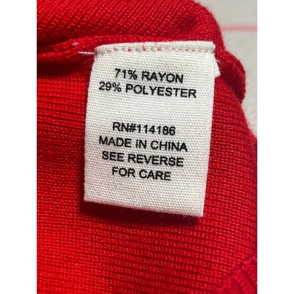 Ady P Womens‎ Red Cutout Long Sleeve Sweater Medium - Picture 5 of 7